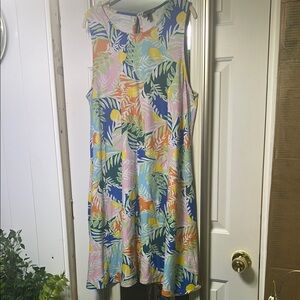 Allison Brittney Cream Midi Sundress Sleeveless Casual